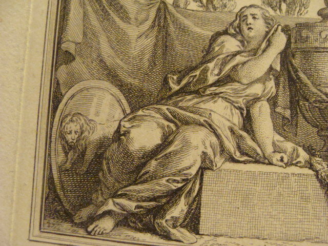 Original Engraving:1700's or 1800's - OVERWELMED LADIES, w Louvre embossing