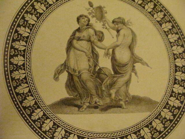 Original Engraving:1700's or 1800's - URANIA & TERPSICHORE --1799--