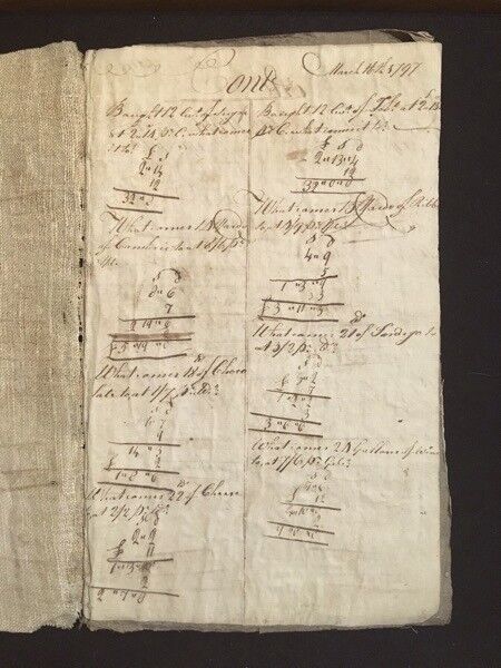 COLONIAL CIPHERING BOOK CATHERINE D. McCREA LATE 1700'S-EARLY 1800'S