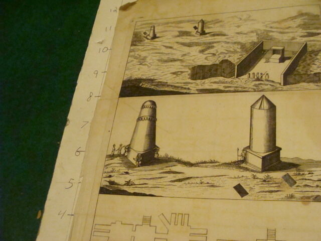 Original Engraving:1700's or 1800's - FORT AND TOWERS ??