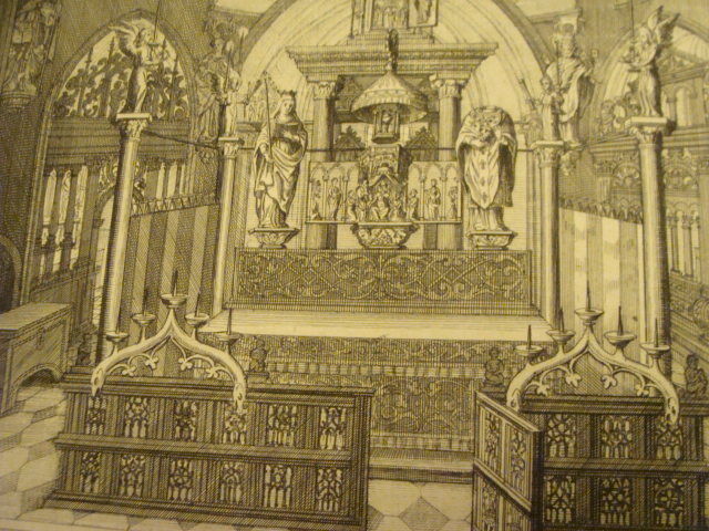 Original Engraving:1700's or 1800's - INSIDE CHURCH, unknown,  F. Ertinger 