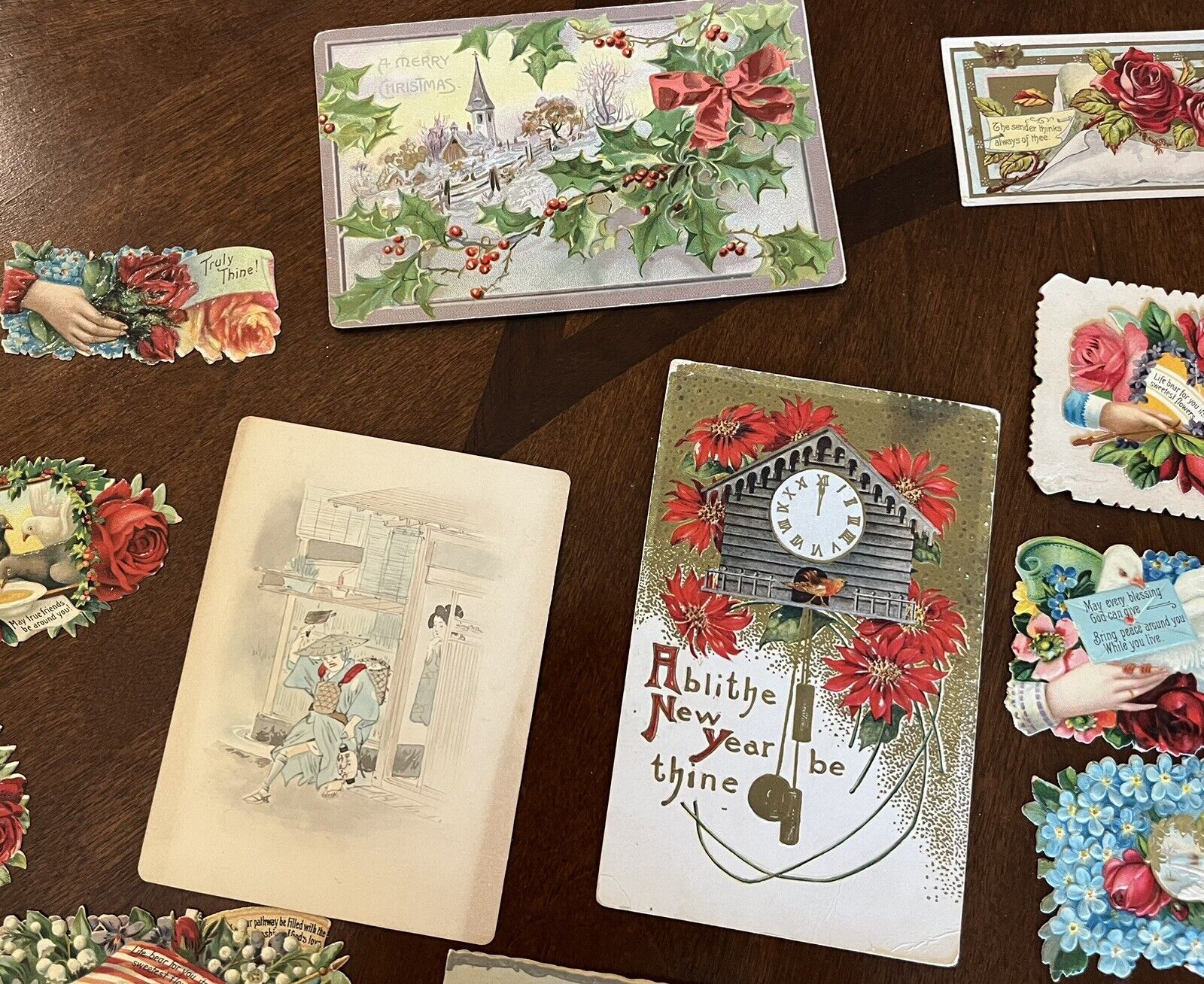 Lot Antique Holiday Post & Greeting Cards Christmas Friendship Birthday  1900’s