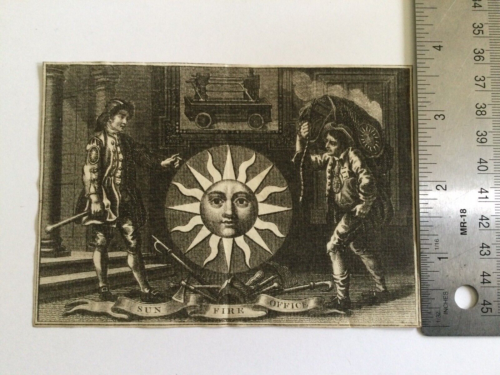 18th Century Ephemera Insurance Header Billhead Sun Fire Office Insurance