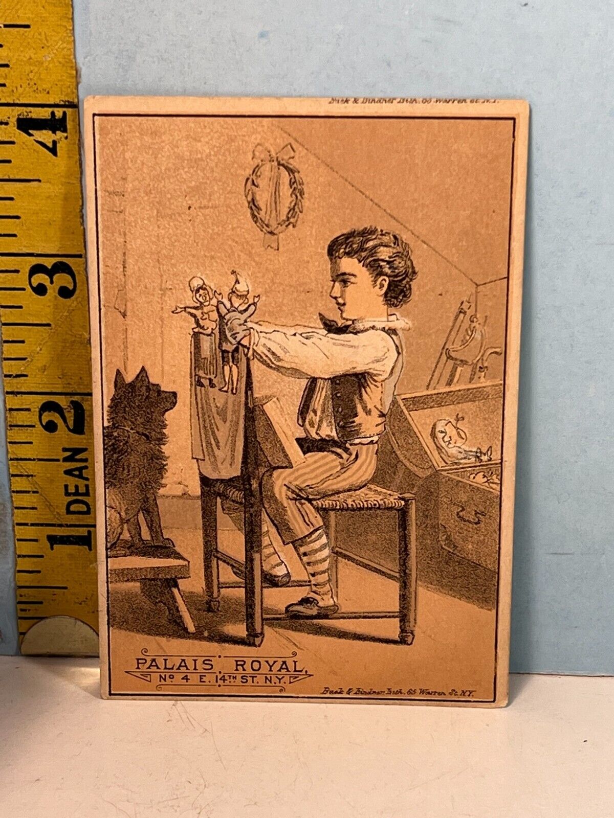 1800's Palais Royal Boy with Dog Puppet Show- Buck & Hinder Trade Card