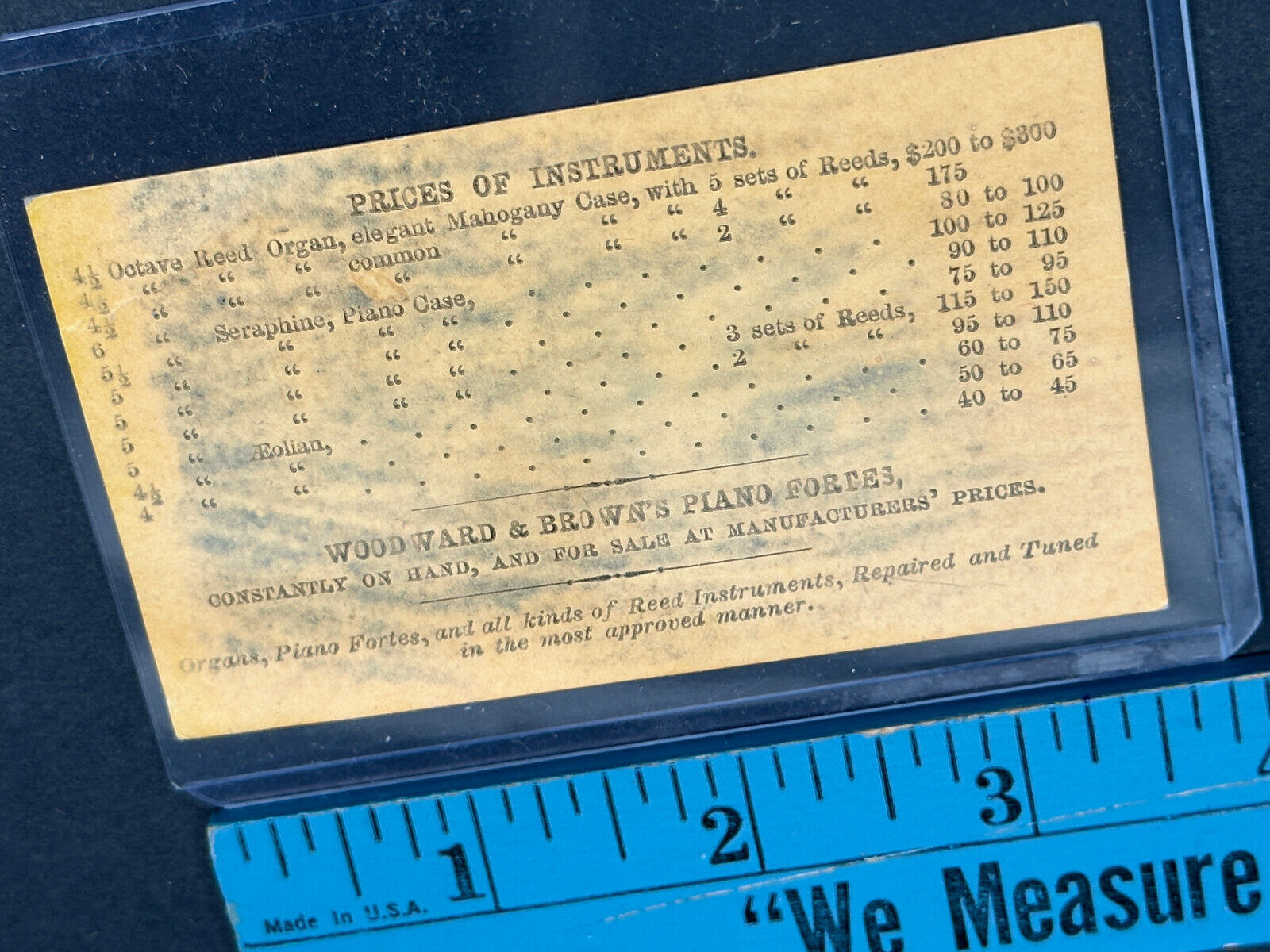 1800's Foster & Felt Organs Advertising Card Keene NH trade card