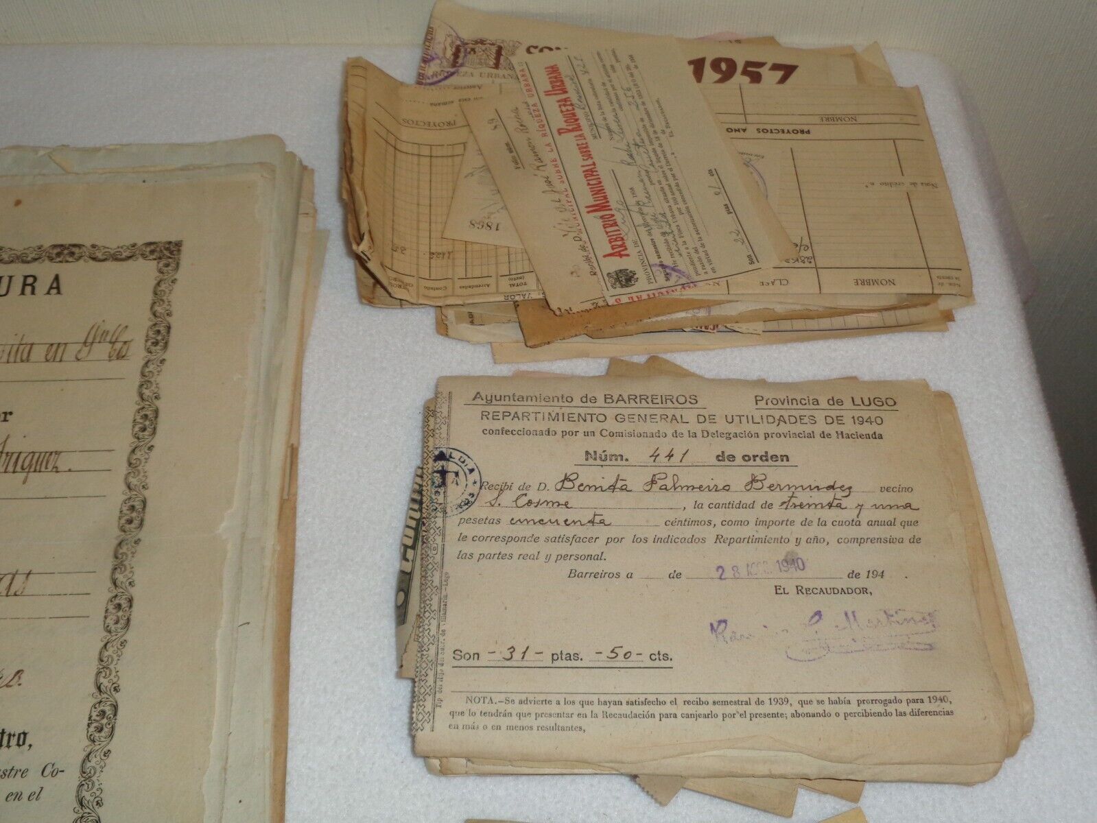 Lugo Spain Personal Papers Property Rare History 1800s 1900s Ephemera 400+ Items