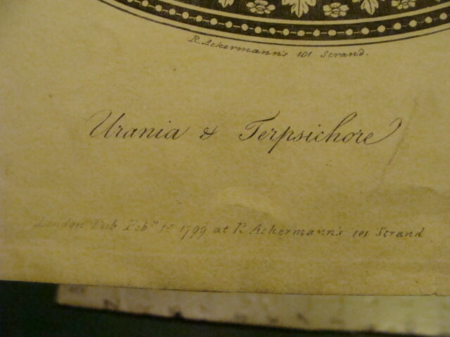 Original Engraving:1700's or 1800's - URANIA & TERPSICHORE --1799--