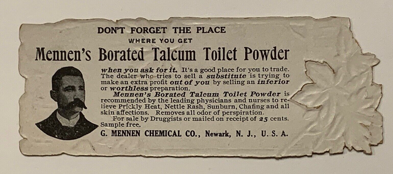 1900s MENNEN’S Borated Talcum Toilet Powder - Advertising Trading Cards