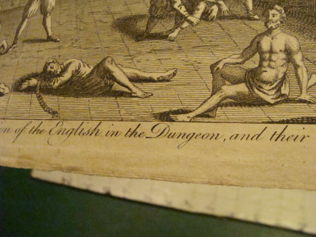 Original Engraving:1700's or 1800's - TORMENTS & DUNGEON in Dutch Amboyna