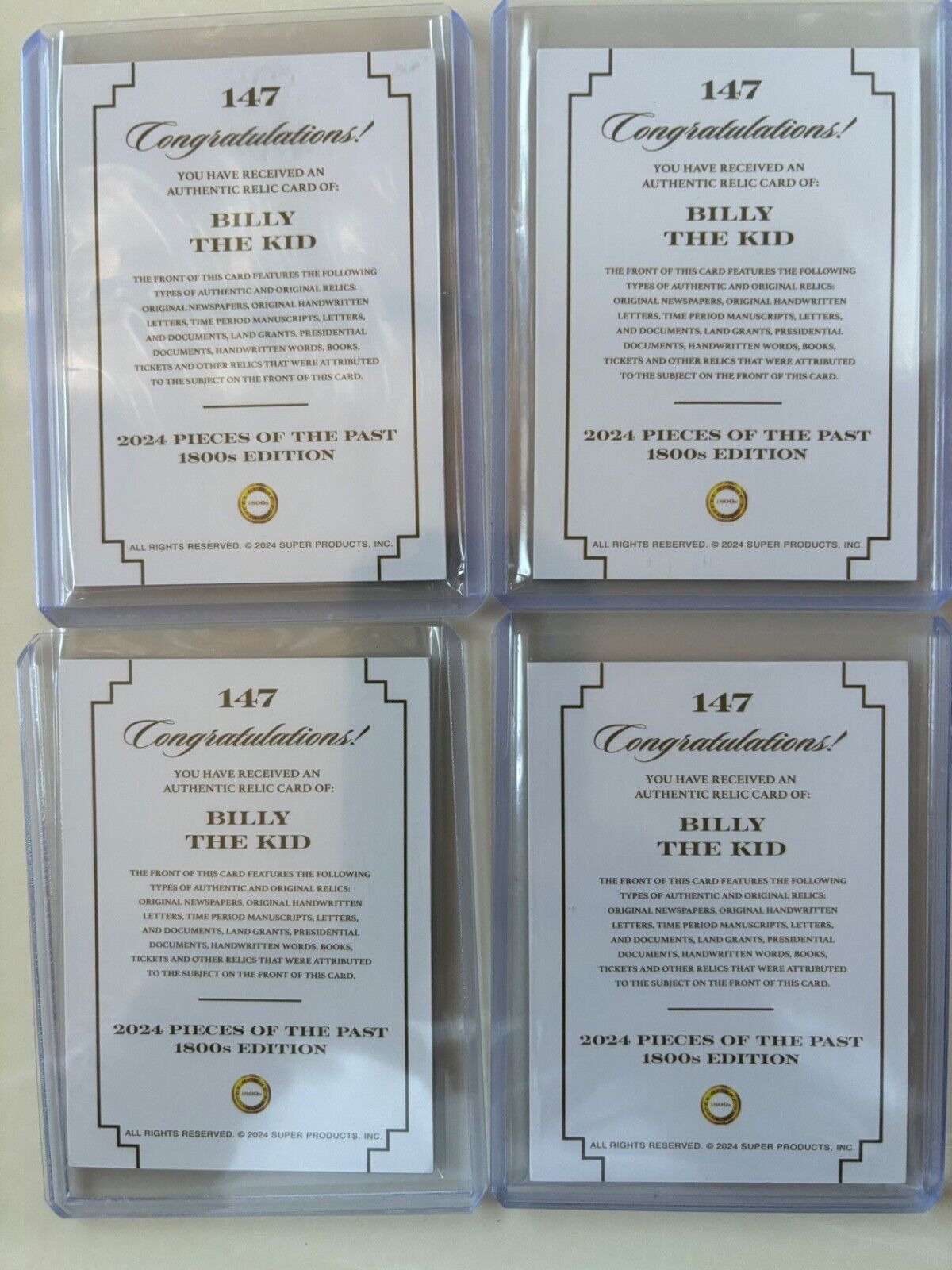 Investment ! 2024 Pieces Of The Past 1800s Edition BILLY THE KID Authentic Relic