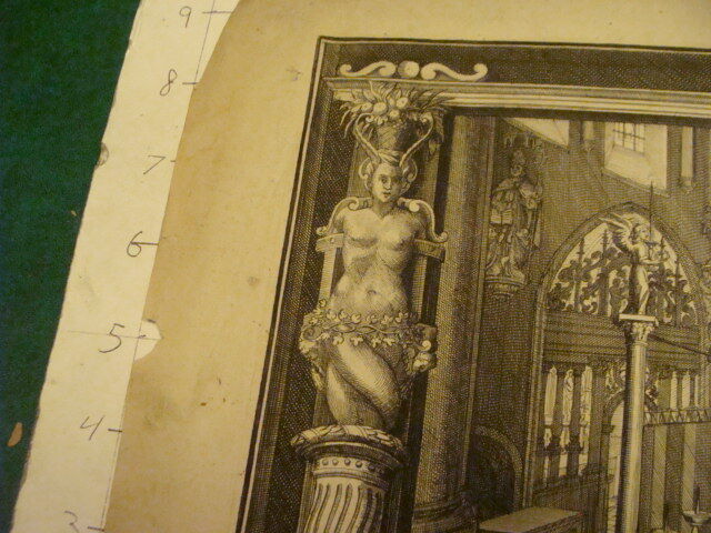 Original Engraving:1700's or 1800's - INSIDE CHURCH, unknown,  F. Ertinger 