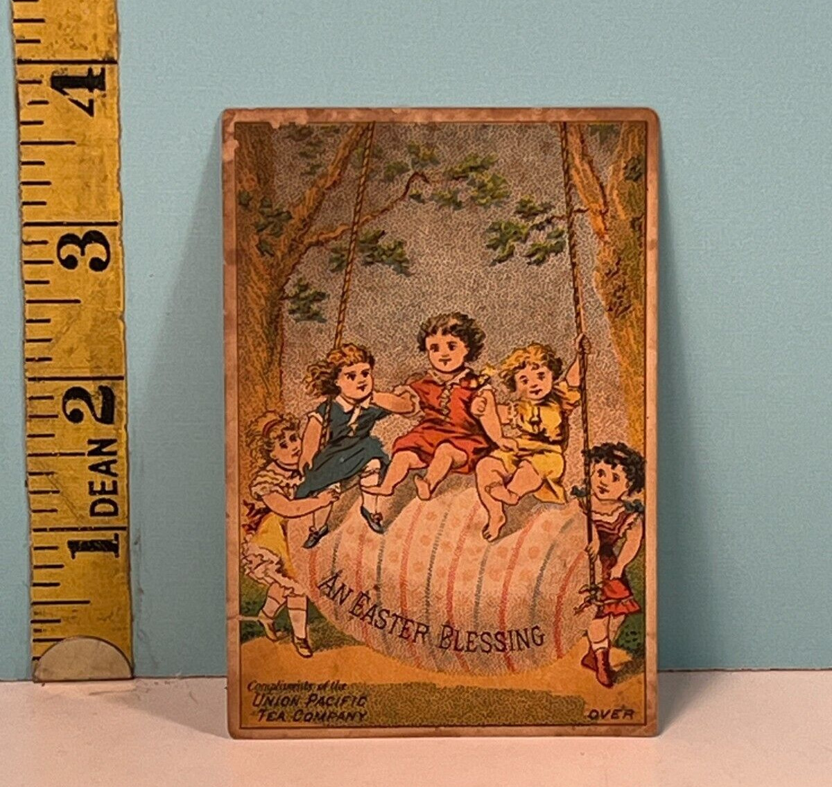 1800's An Easter blessing from Union Pacific Tea Co Trade Card New York.