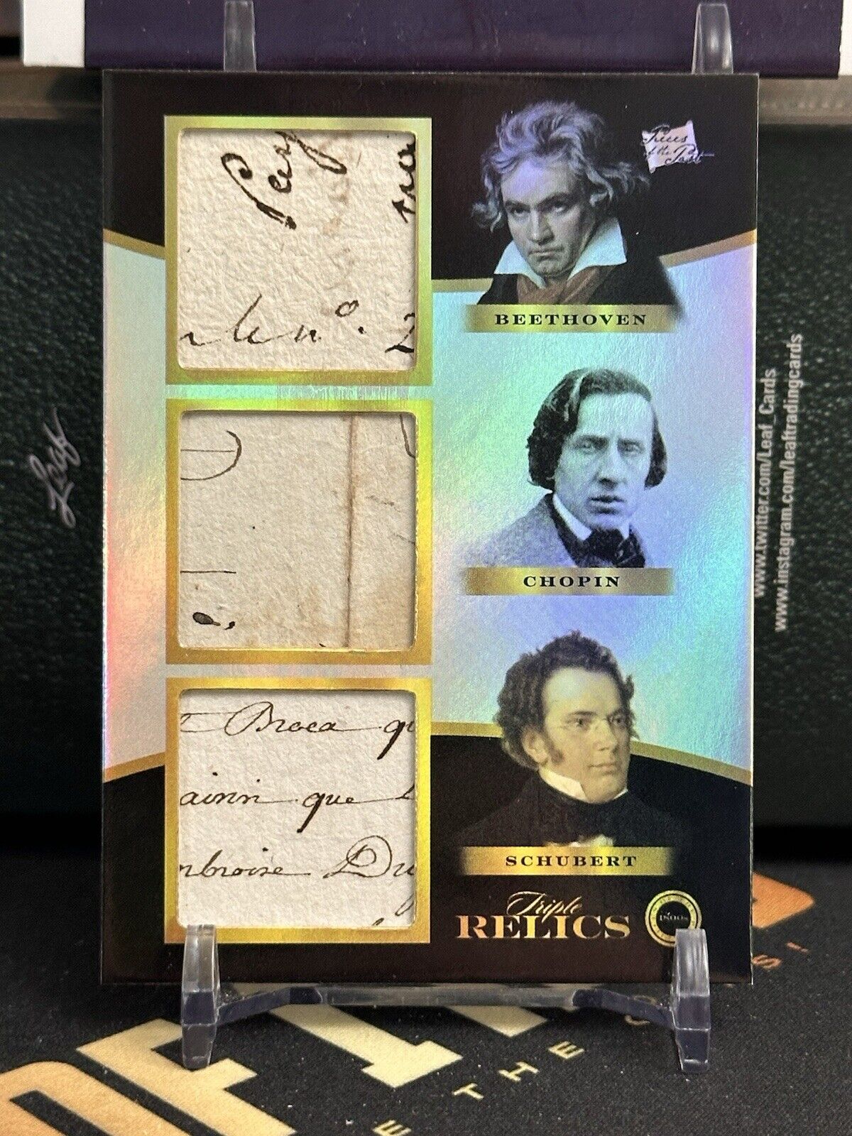 2024 PIECES OF THE PAST 1800s BEETHOVEN CHOPIN SCHUBERT TRIPLE Handwritten RELIC