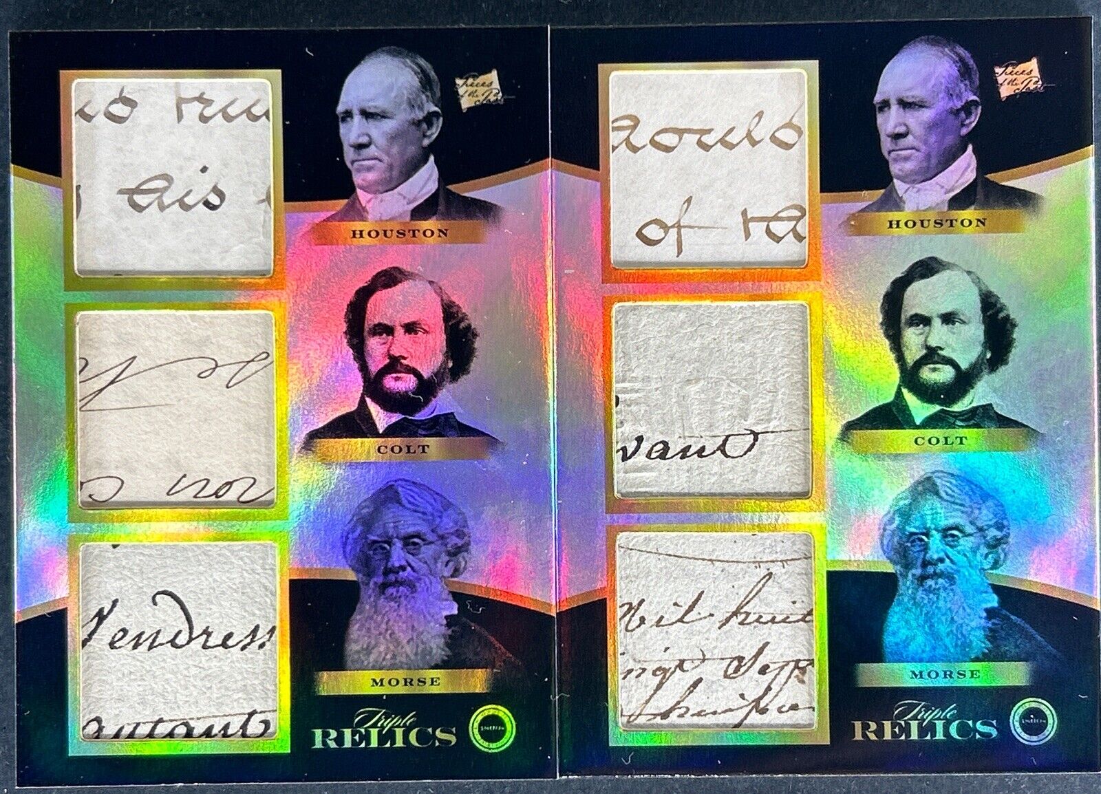 Lot {2} 2024 Pieces Of The Past 1800’S Triple-Relic ** HOUSTON - COLT - MORSE **