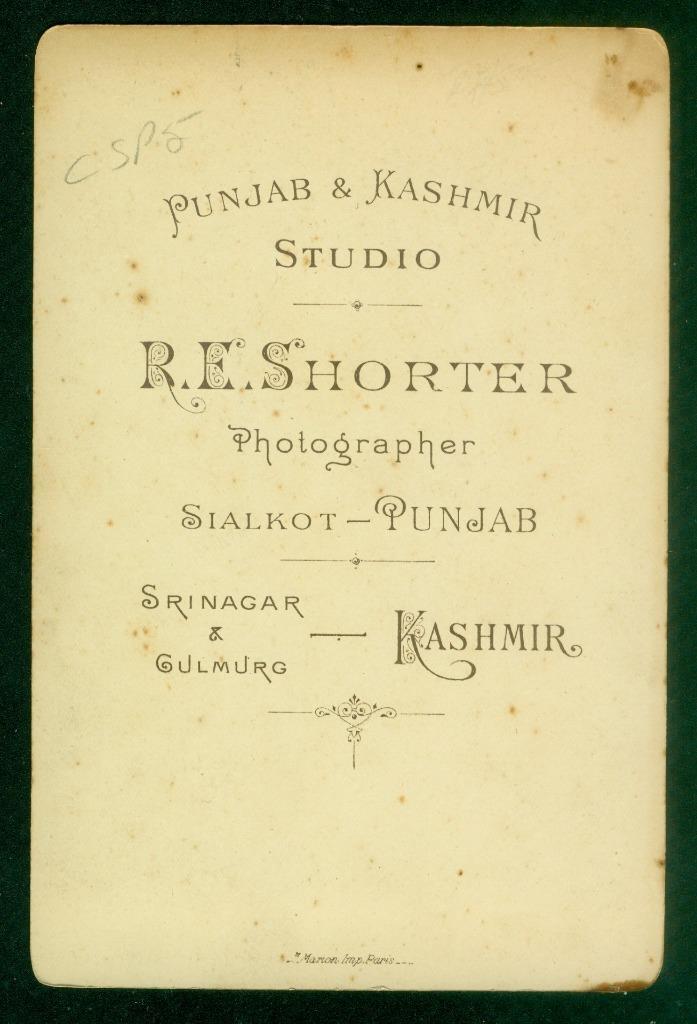 S10, 752-9, 1900s, Cabinet Card, Sport Player w/Trophy & Medals, Punjab, India