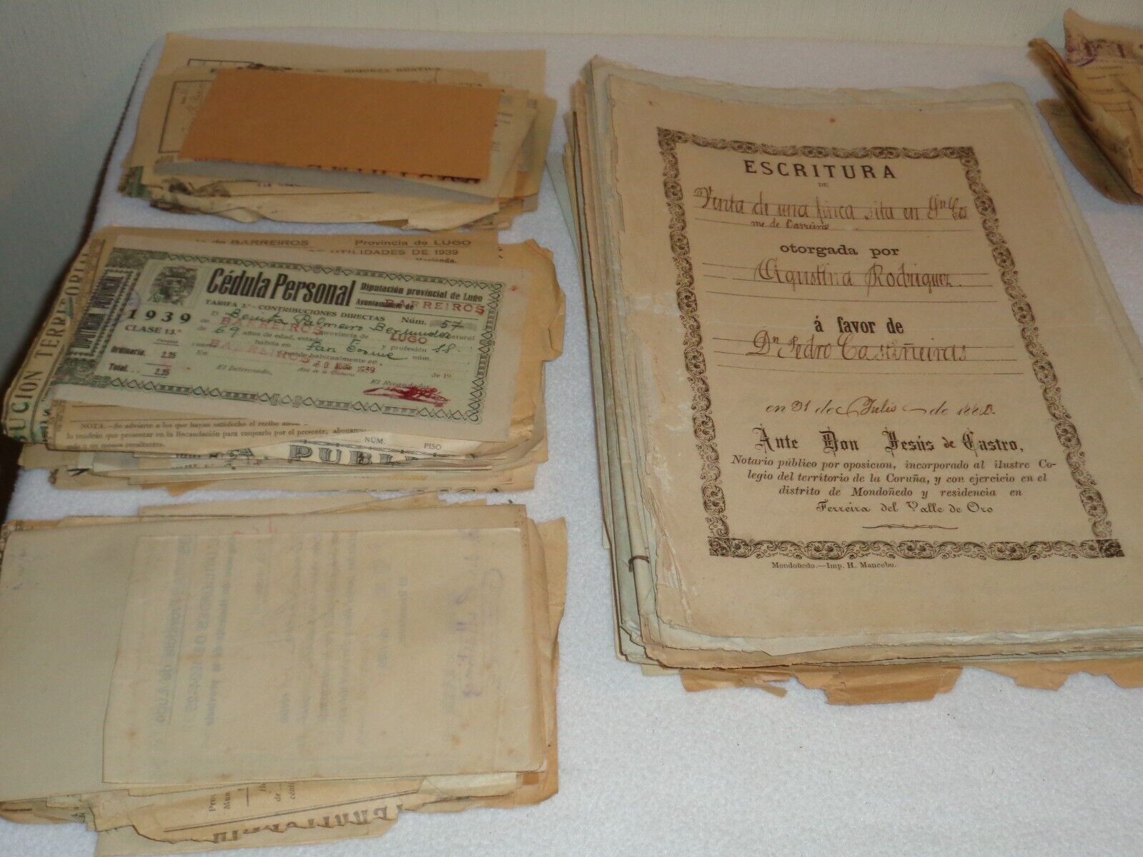 Lugo Spain Personal Papers Property Rare History 1800s 1900s Ephemera 400+ Items