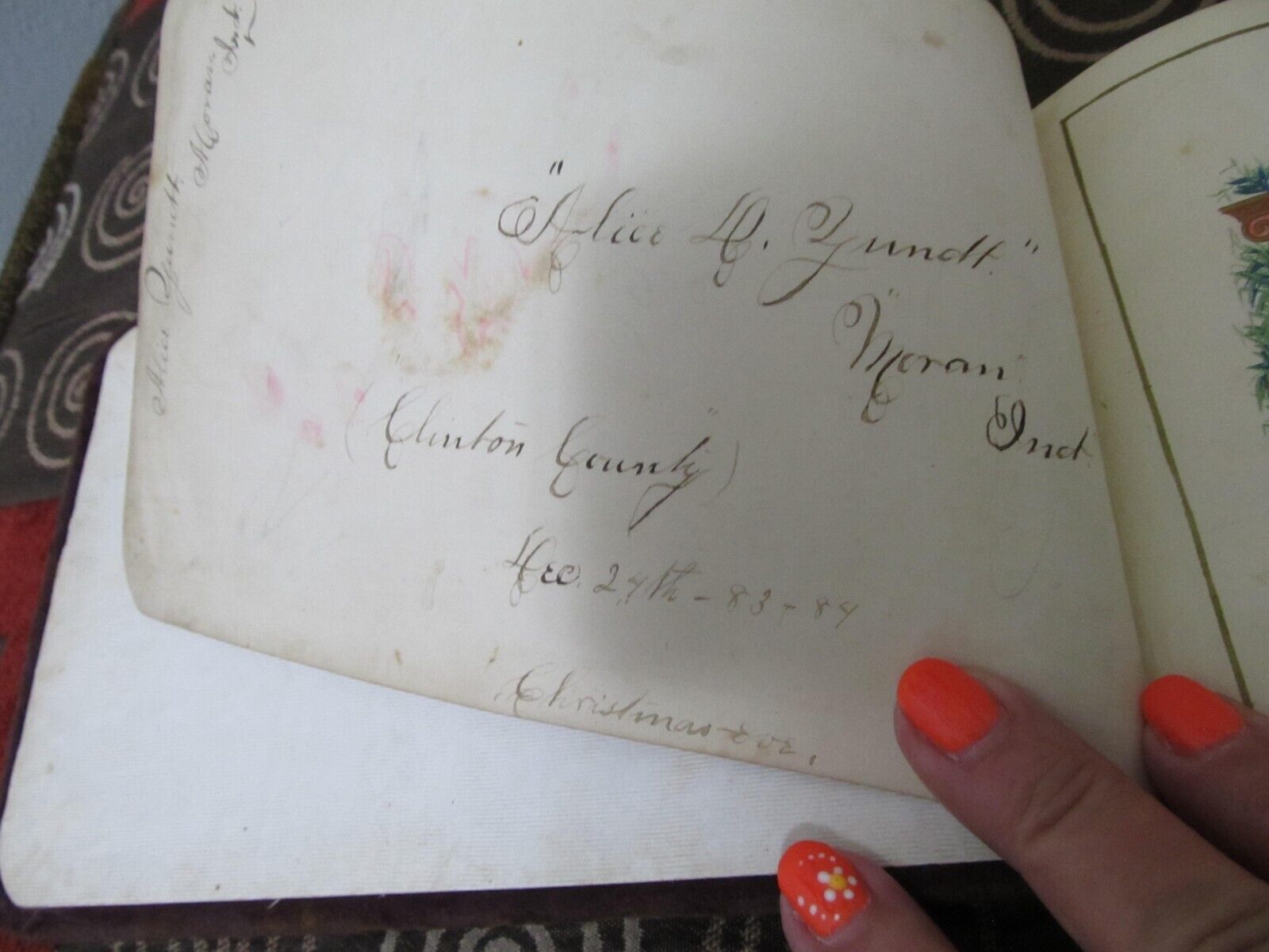 VINTAGE COLLECTION OF 4 STATE OF INDIANA (MONON) AUTOGRAPH ALBUMS 1800s-1910'S