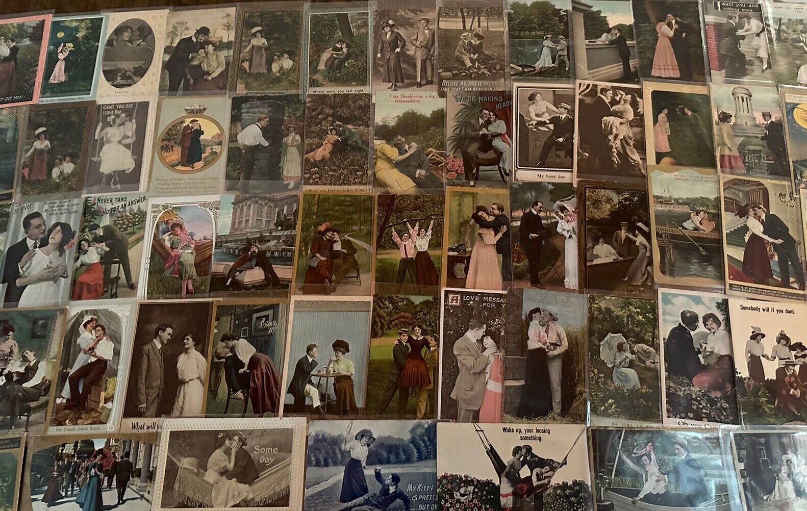 BIG LOT of 100 Romantic~SENTIMENTAL Lovers COURTSHIP~Romance 1900's ~POSTCARDS~