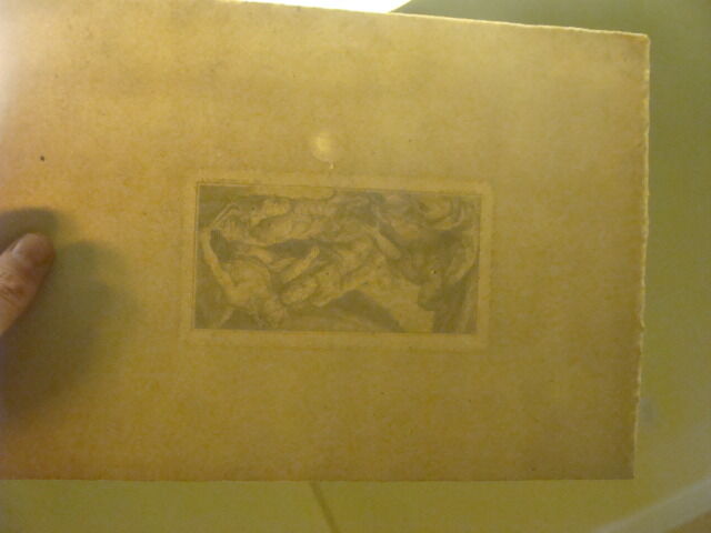 Original Engraving:1700's or 1800's - someone dying, w Louvre embossing --1767--