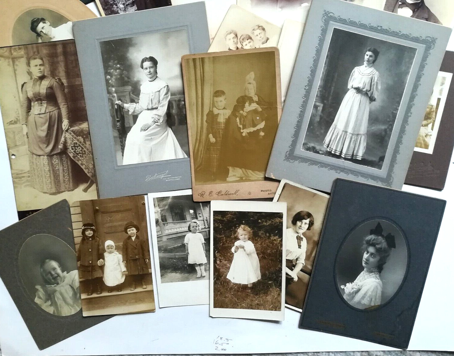 Antique 1900s Cabinet Cards -Photos Women Men Children -Lot Of 24