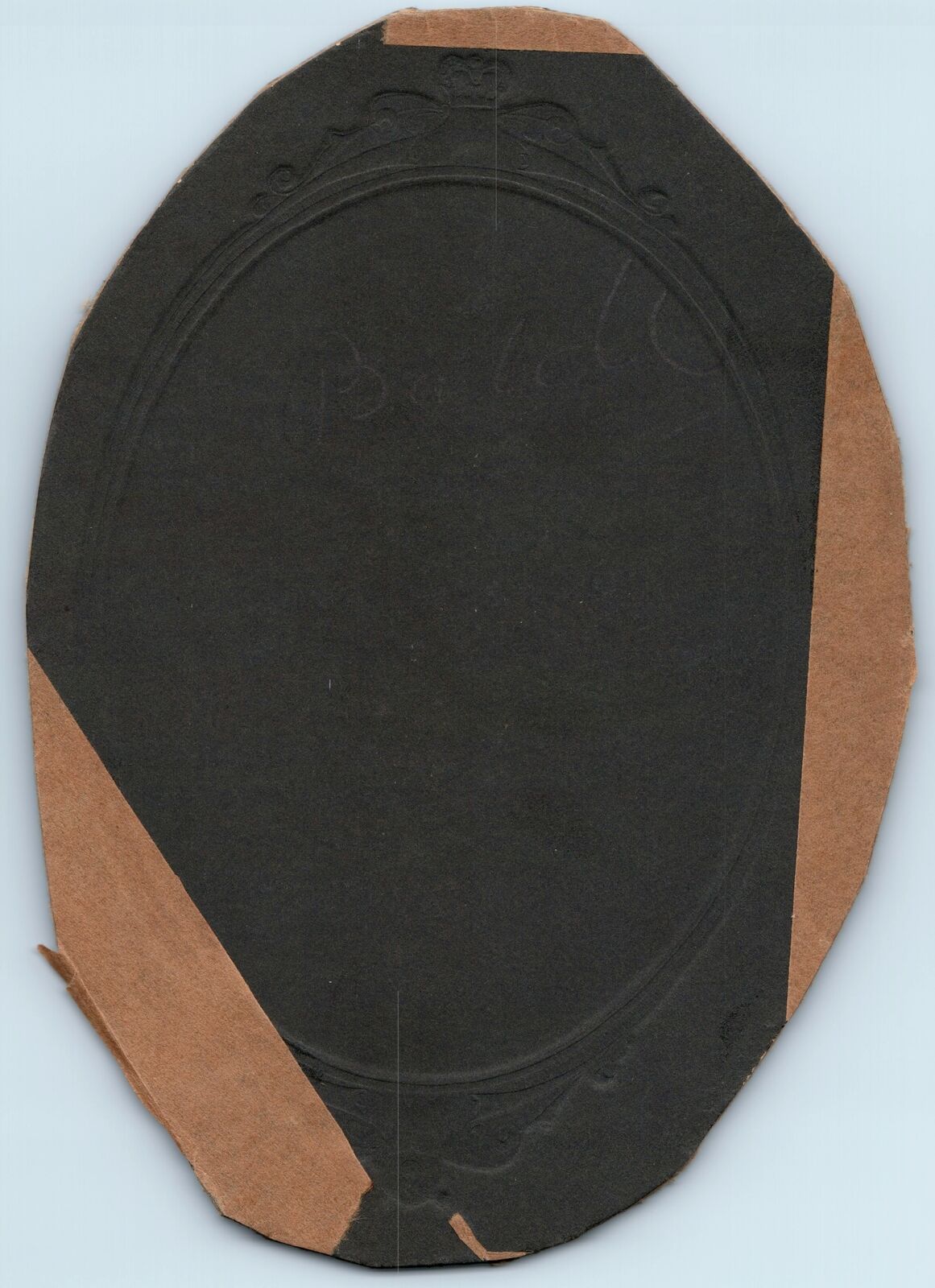 c1900s Stoic Old Man Glasses Trimmed Oval Cabinet Card Photo Sacred Geometry B2
