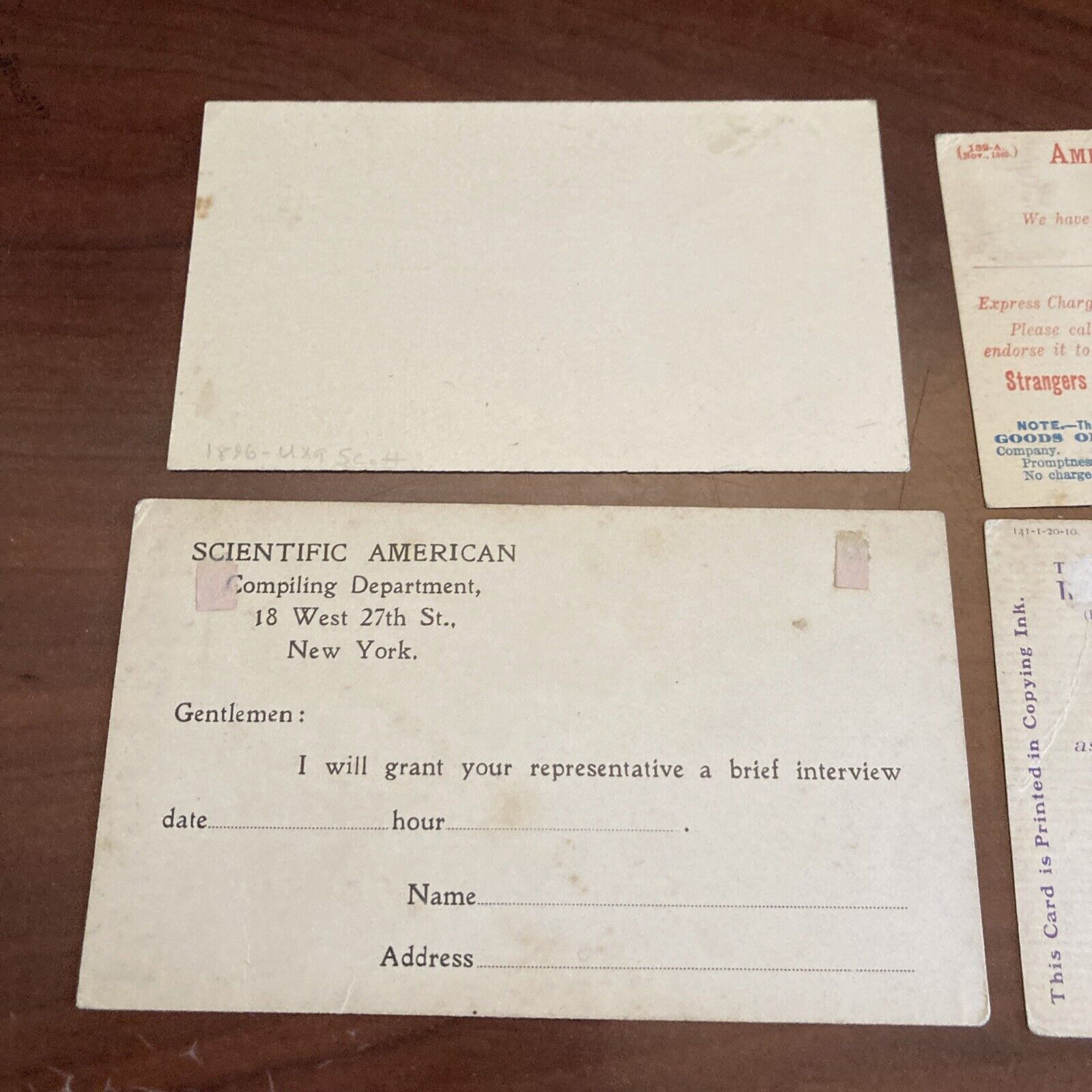 1900s Postal Card - Lot of 4 - New York City Businesses Correspondence Covers