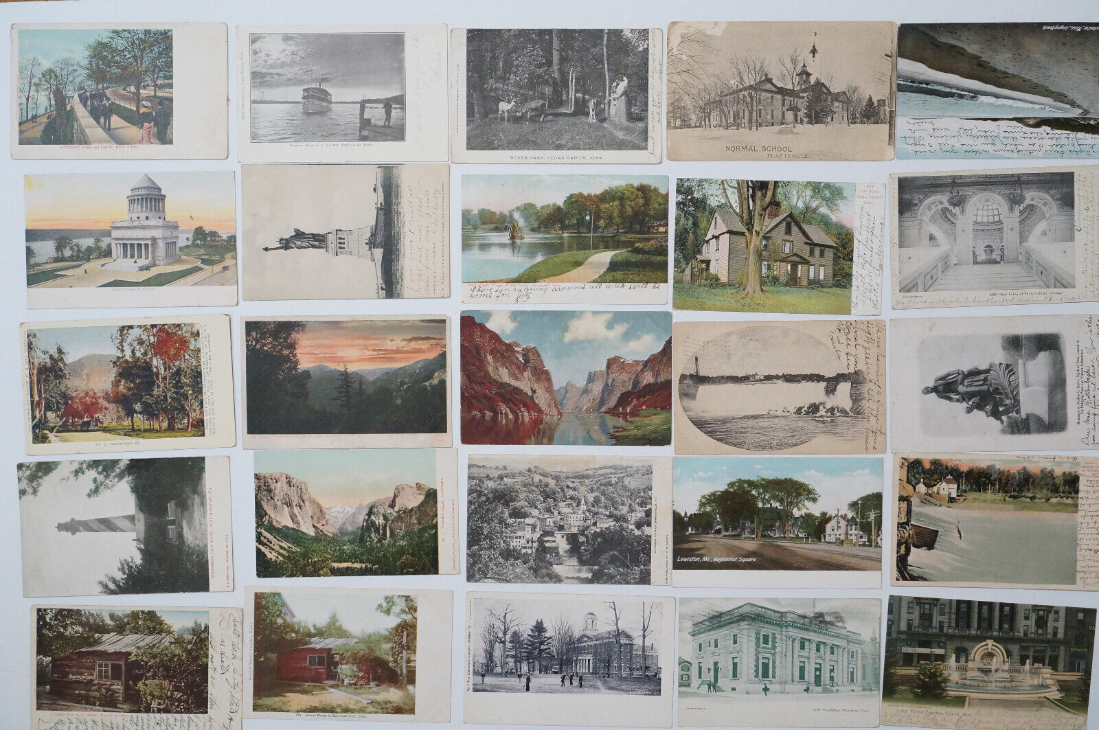 Undivided Back Postcard LOT 50 Antique Cards from 1901-1907 USA Used & Unused