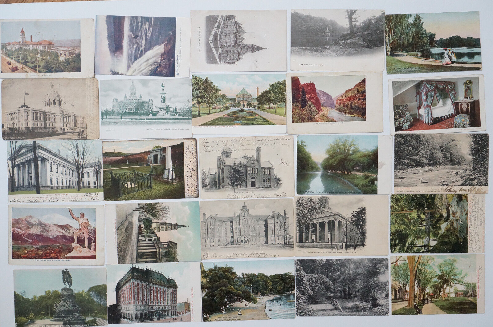 Undivided Back Postcard LOT 50 Antique Cards from 1901-1907 USA Used & Unused