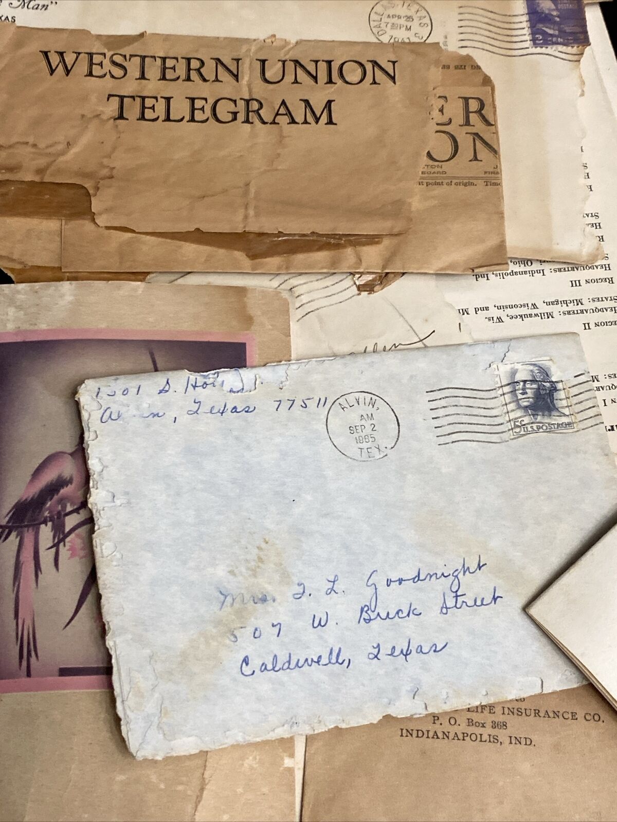 1800’s Ephemera Mystery Group Mail Allen And Goodnight Ranch Caldwell TX  GN48