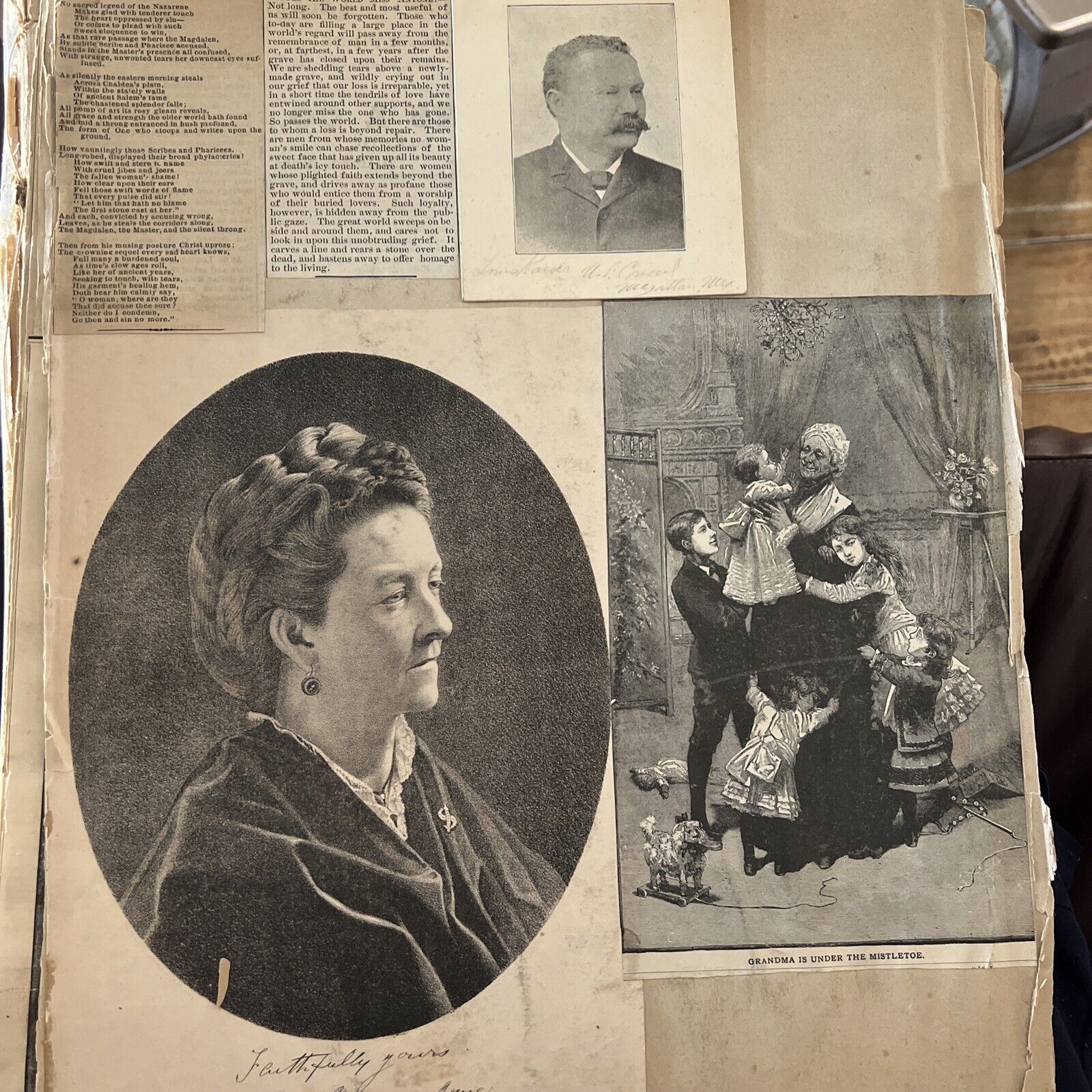 Antique Victorian 1800'S - 1900'S  Ephemera  Photos Scrapbook Album