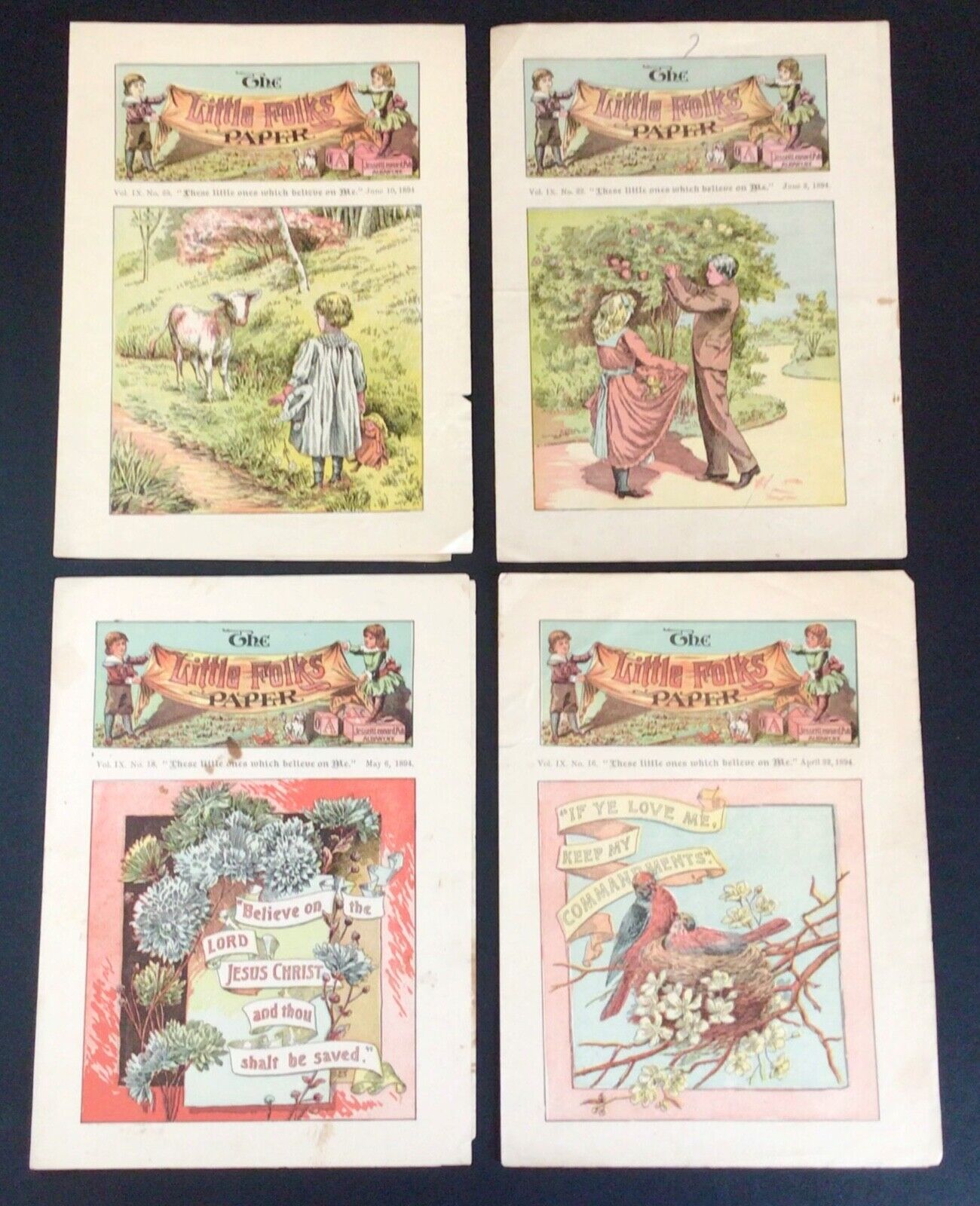 Rare Antique 1800s The Little Folks Paper Booklets Lot Of 20 Bible Religious