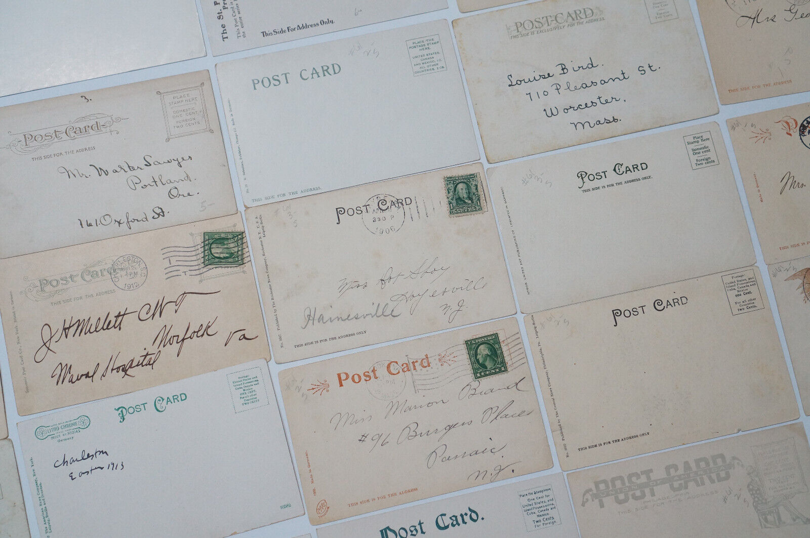 Undivided Back Postcard LOT 50 Antique Cards from 1901-1907 USA Used & Unused