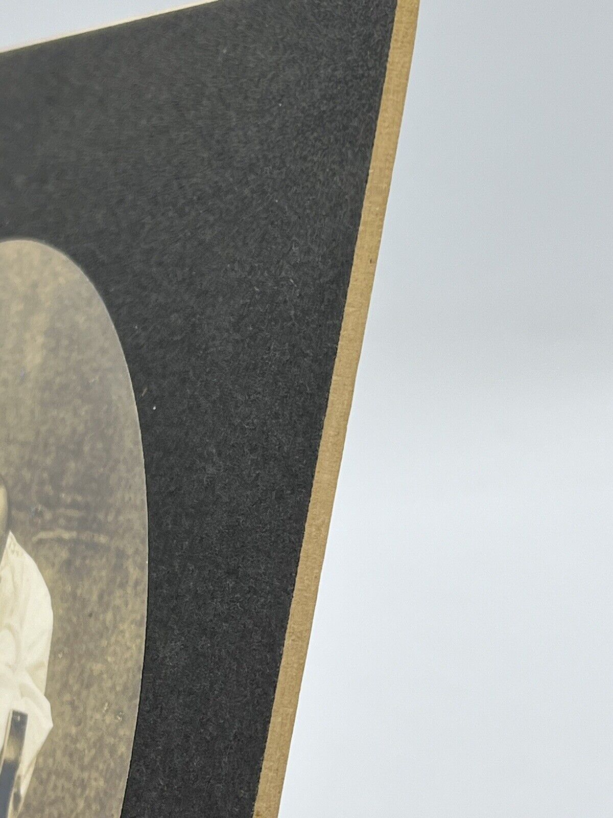 1900s Victorian Baby Christening Gown Cabinet Card Gilt Bevel Edge No ID