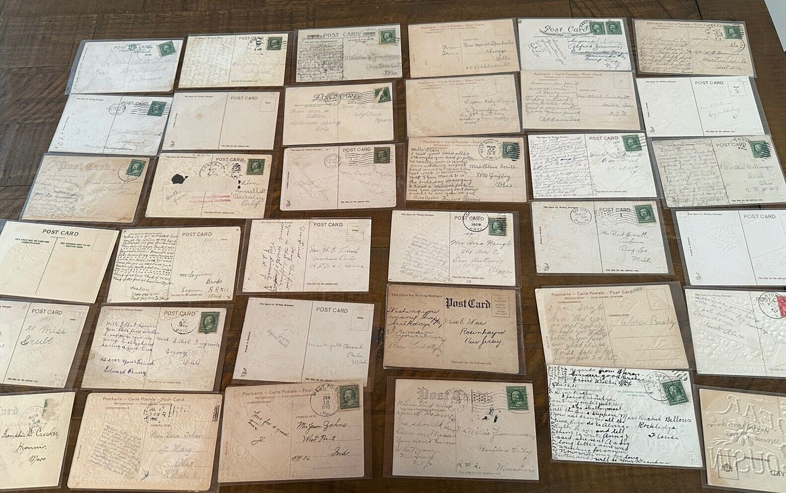 Big Estate Lot of 37~ Antique~Good Luck Swastika~Greetings Postcards-1900's-h600