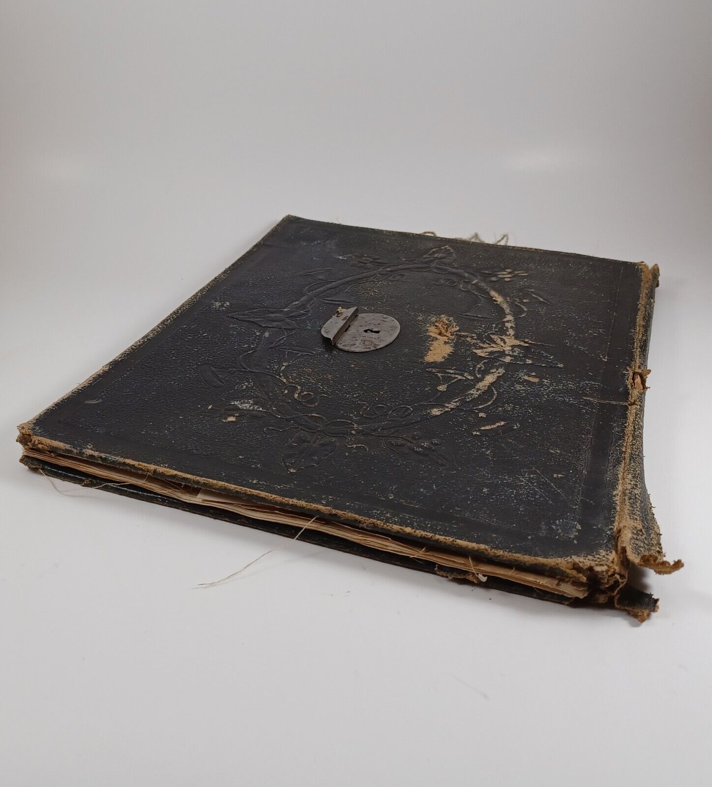 Antique 19th C Leather Folder With 1891 Report And More, 1800s Ephemera