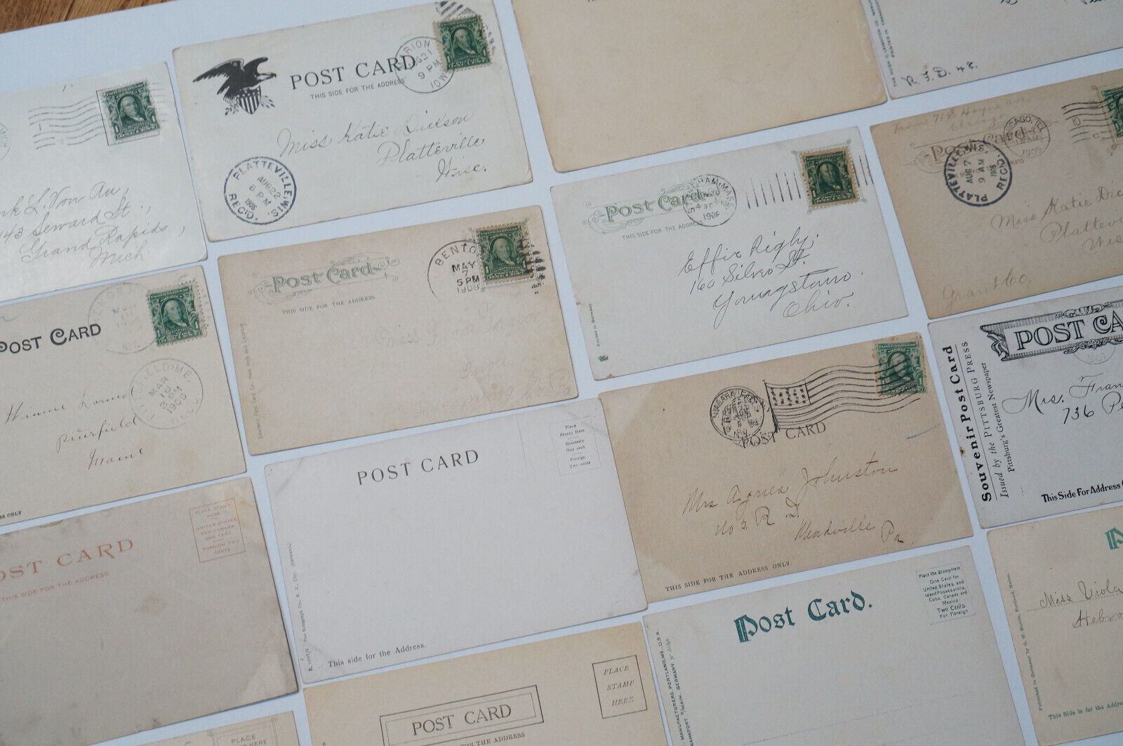 Undivided Back Postcard LOT 50 Antique Cards from 1901-1907 USA Used & Unused