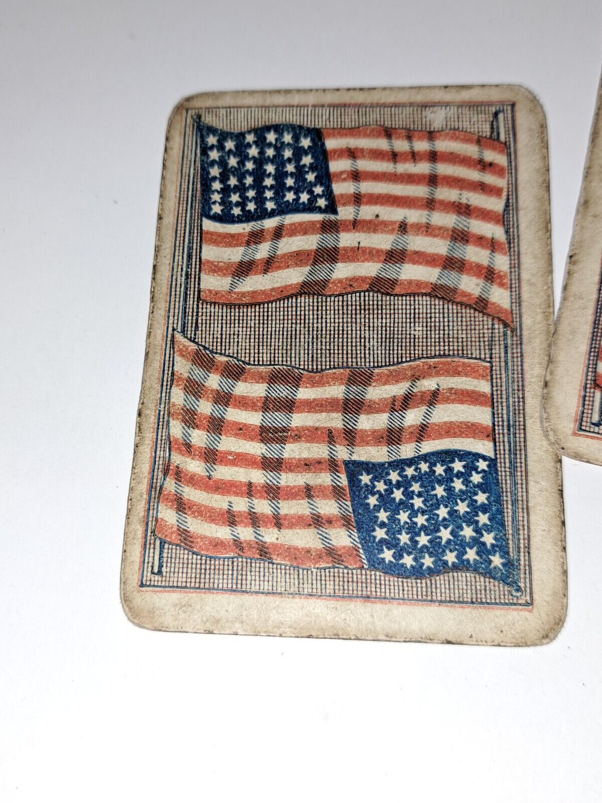AR-027 American Flag 33 stars  Dougherty Excelsior Four Aces Playing Cards 1800s