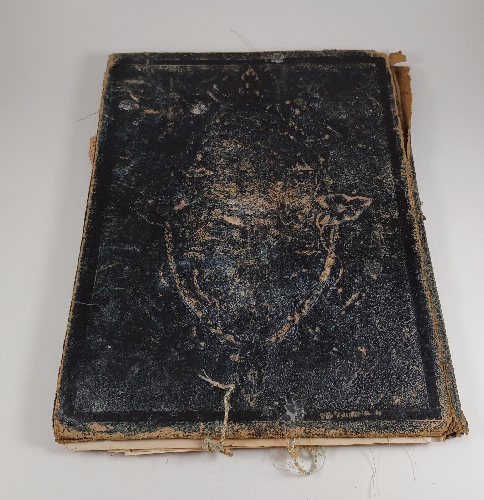 Antique 19th C Leather Folder With 1891 Report And More, 1800s Ephemera