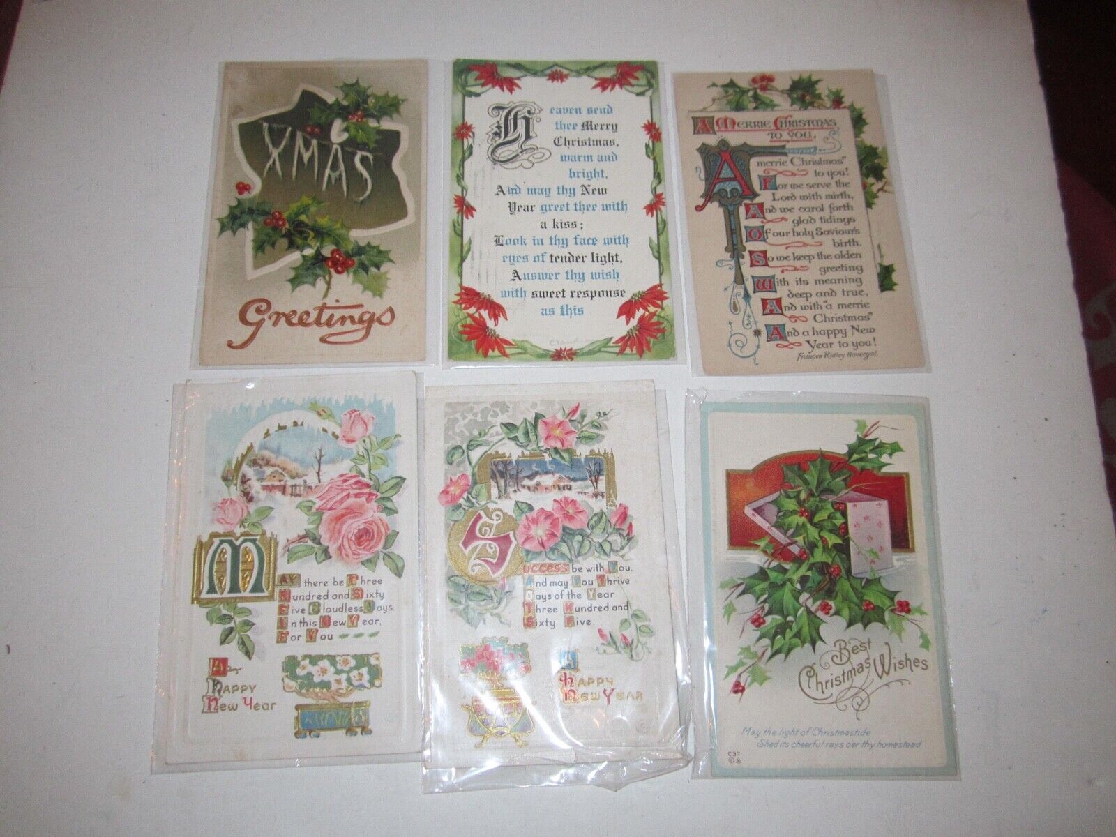 LOT OF 34 EARLY 1900'S CHRISTMAS GREETING POST CARDS - SPECTACULAR!