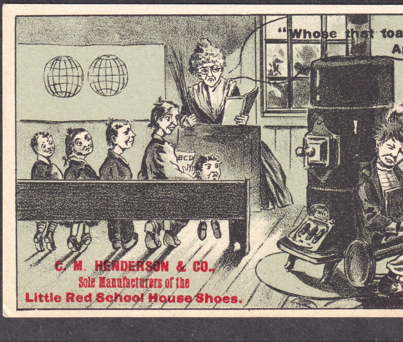 South Haven 1800's Mich Shoe Store Little Red School House Henderson Trade Card