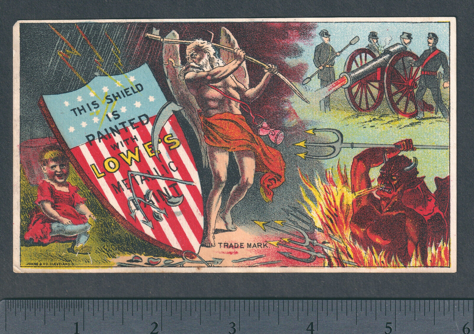 Devil 1800's Grim Reaper Lowes Paint Lucifer Chattanooga TN Victorian Trade Card