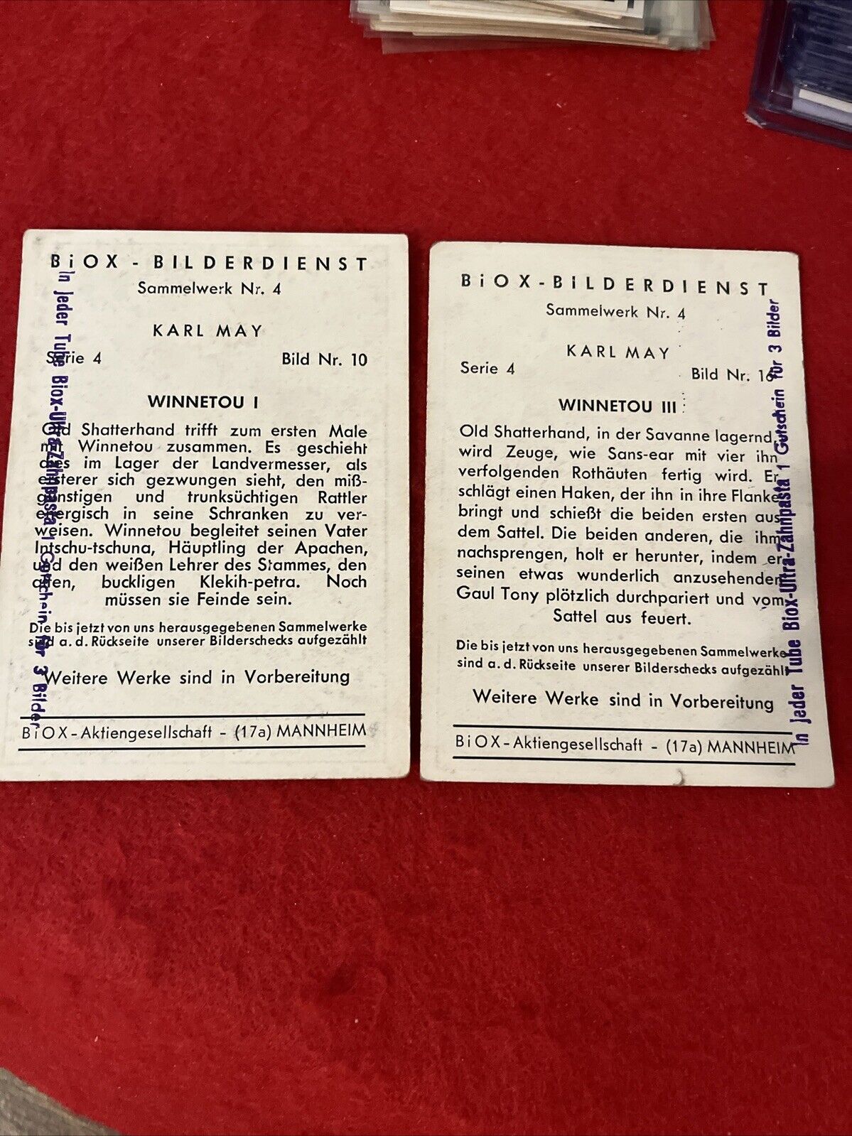 1900s Era Biox Aktiengesellschaft WINNETOU AMERICAN INDIAN Hero KARL MAY Cards-4