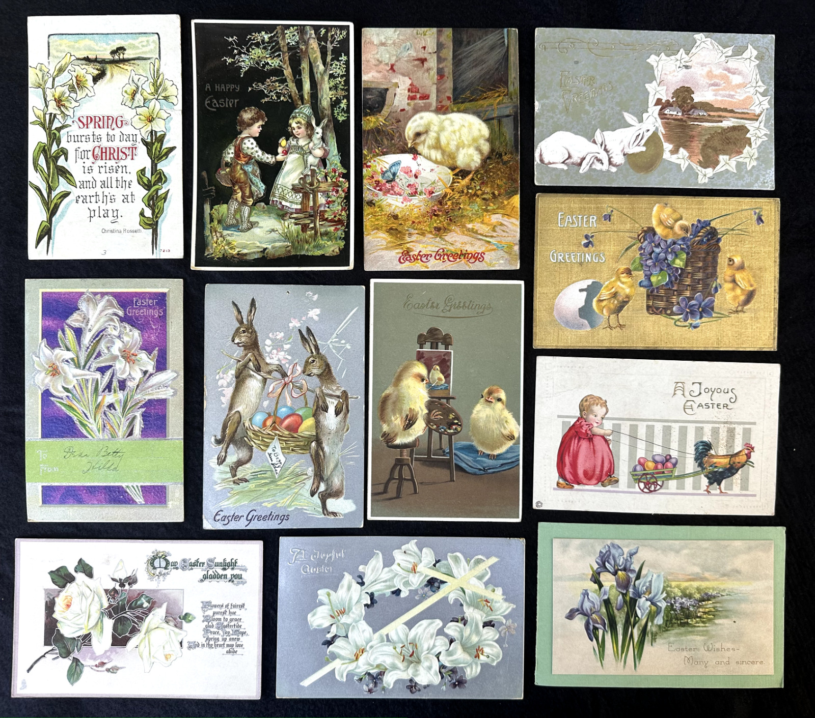 VTG Good Cond Victorian Easter Cards Early 1900s Germany/USA, Tuck & Sons/HH Co.