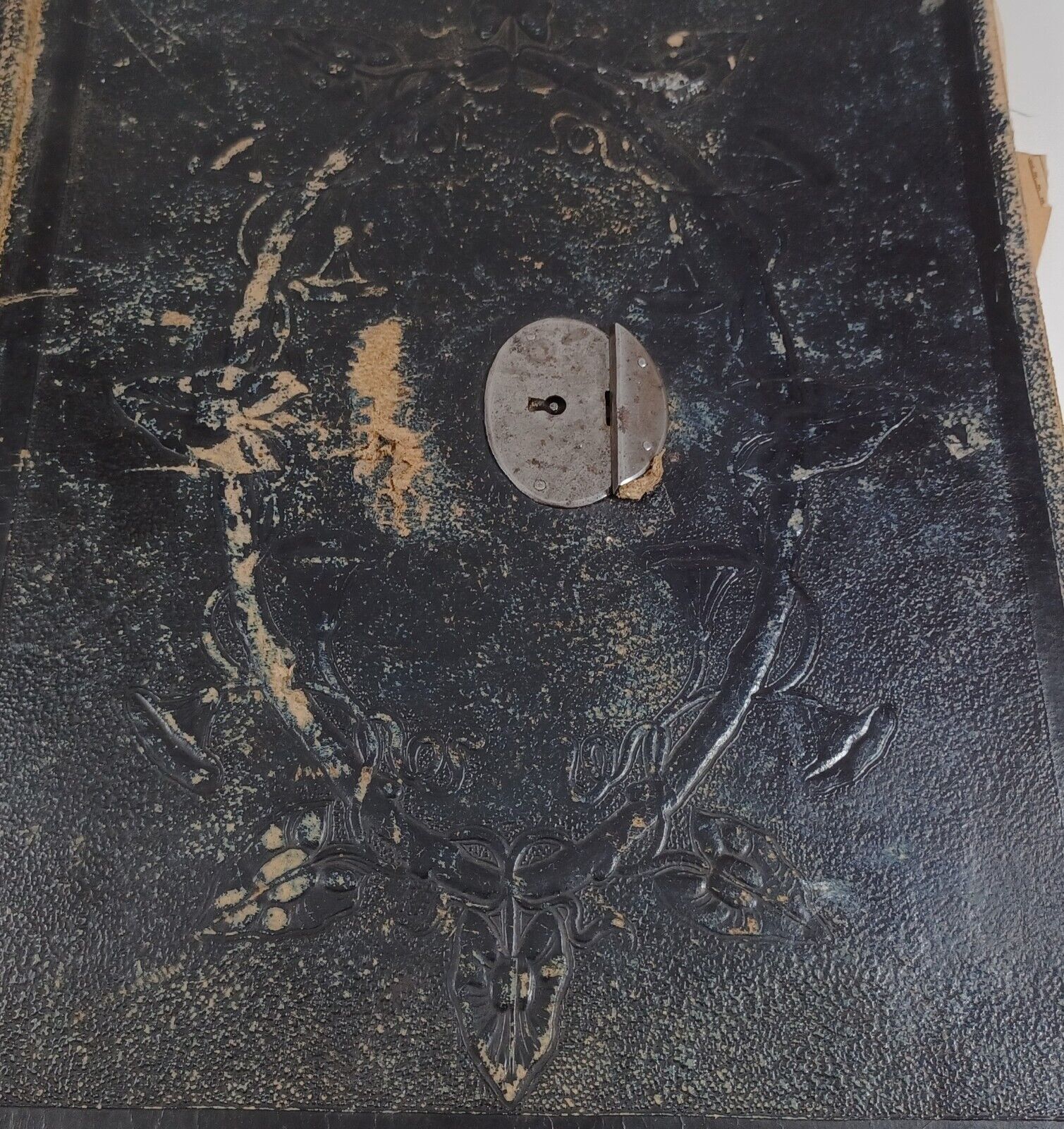 Antique 19th C Leather Folder With 1891 Report And More, 1800s Ephemera