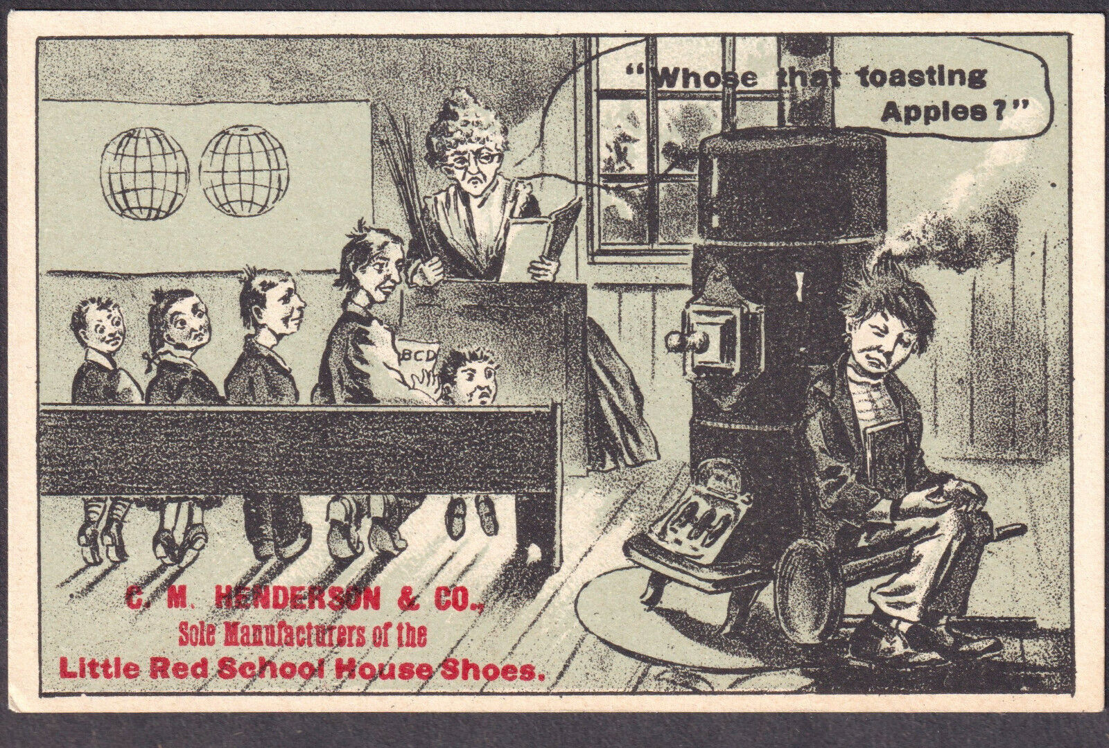 South Haven 1800's Mich Shoe Store Little Red School House Henderson Trade Card
