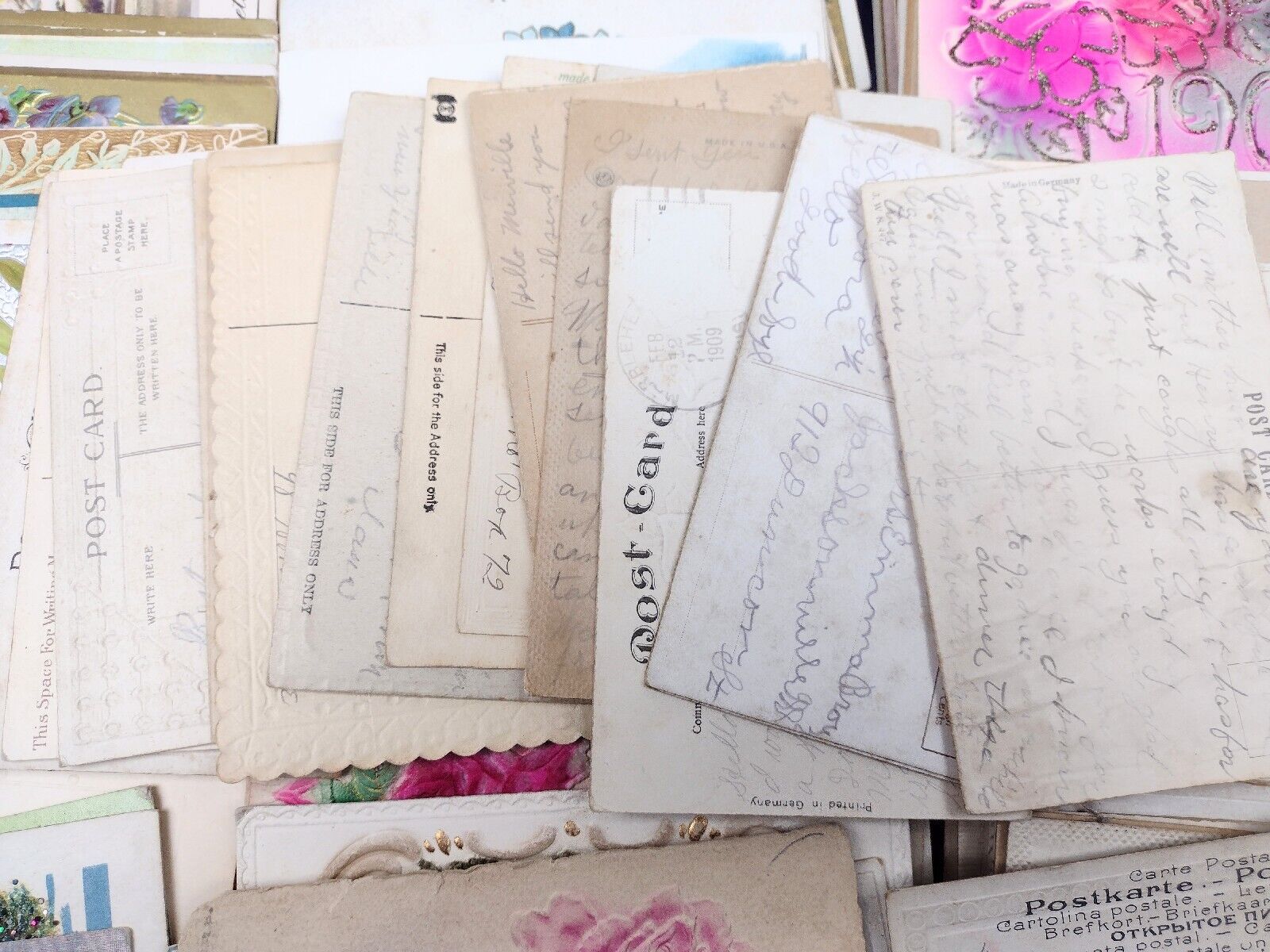 Antique 1800's - 1900's Early Handmade Post Cards x10pcs RANDOMLY SELECTED