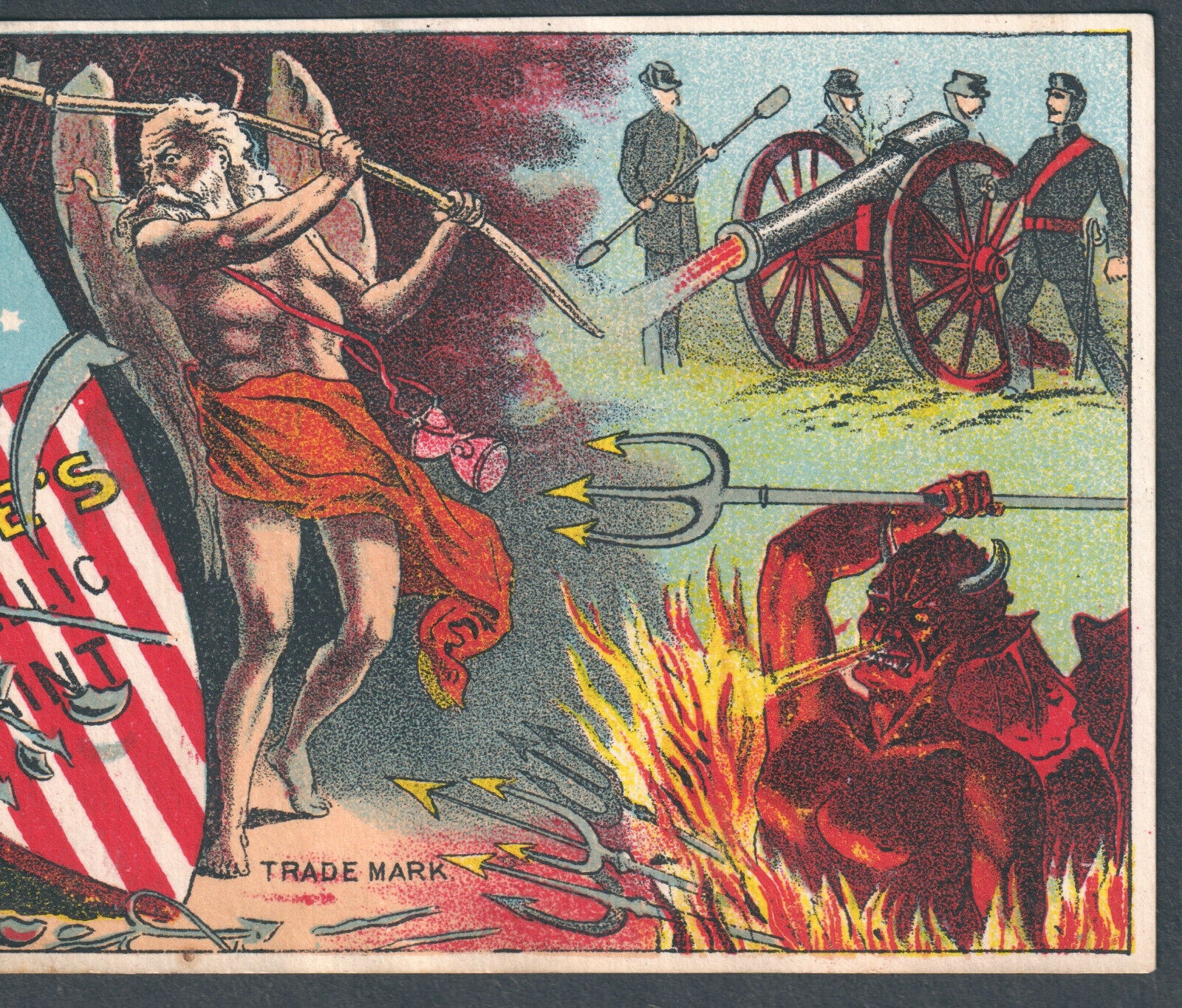 Devil 1800's Grim Reaper Lowes Paint Lucifer Chattanooga TN Victorian Trade Card