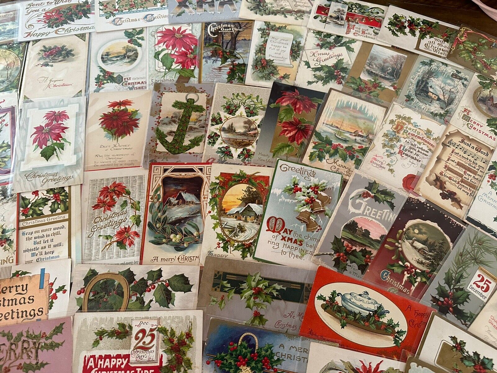Nice Lot of~100 Antique  Christmas~Vintage 1900's Xmas Postcards~in sleeves~k328