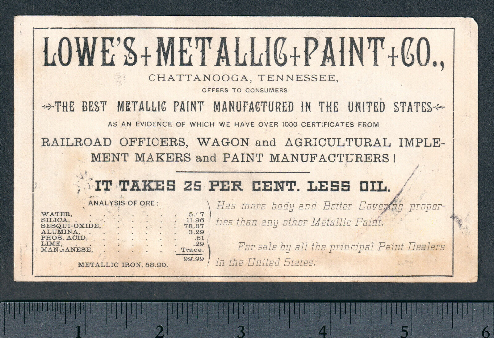 Devil 1800's Grim Reaper Lowes Paint Lucifer Chattanooga TN Victorian Trade Card