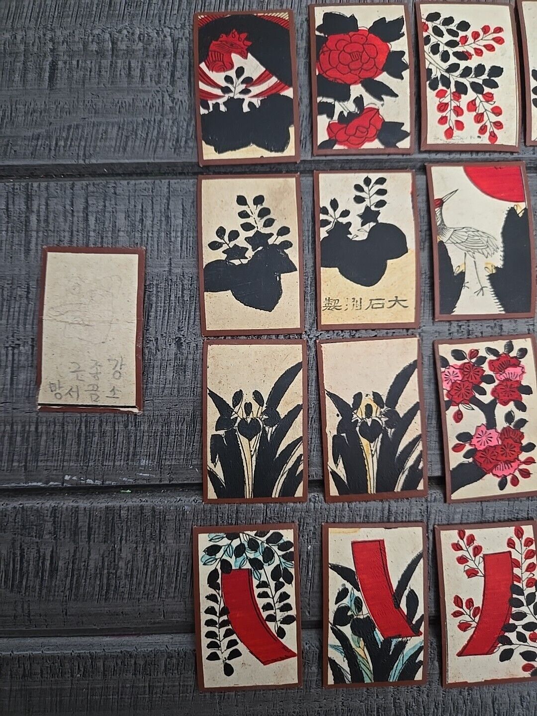 Rare Vintage Japanese Hanafuda Cards 'Komaru' Tengu Nintendo 1900's-1930's Japan